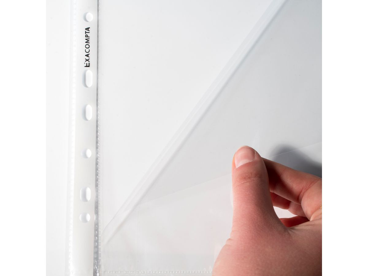 EXACOMPTA Zeigetaschen PP 60my A4 5800E transparent genarbt 100 Stück (3130630058007)
