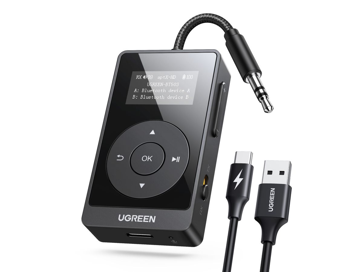 UGREEN Bluetooth Audio Adapter 45492 USB C, 3.5 mm, Black (6941876244928)