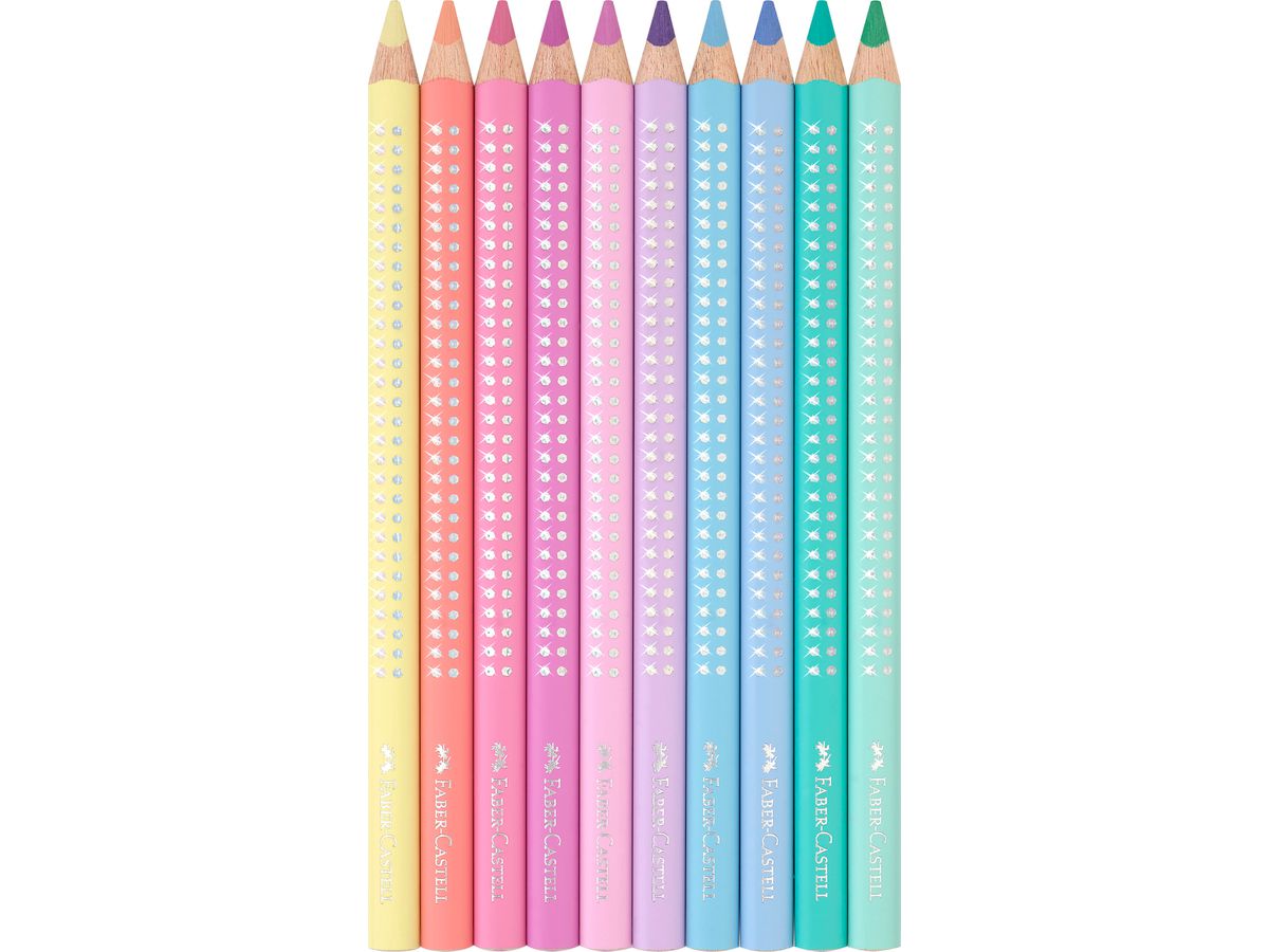 FABER-CASTELL Farbstift Jumbo Sparkle 210910 pastell 10 Stück (4005402109104)