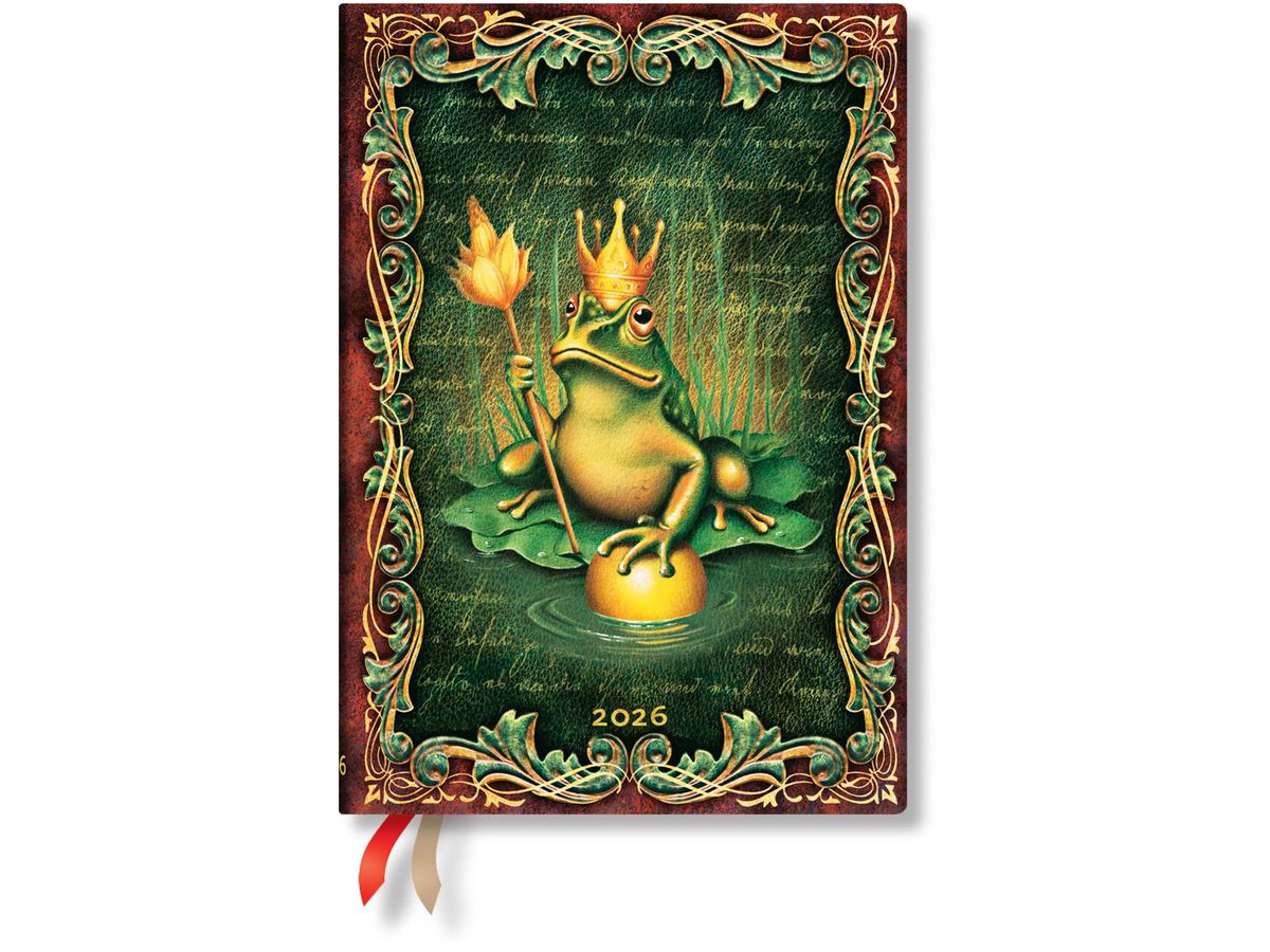 PAPERBLANKS Agenda Grimm Froschkönig 2026 DD0598-9 1W/2S HOR Midi HC DE 13x18cm (9780349705989)