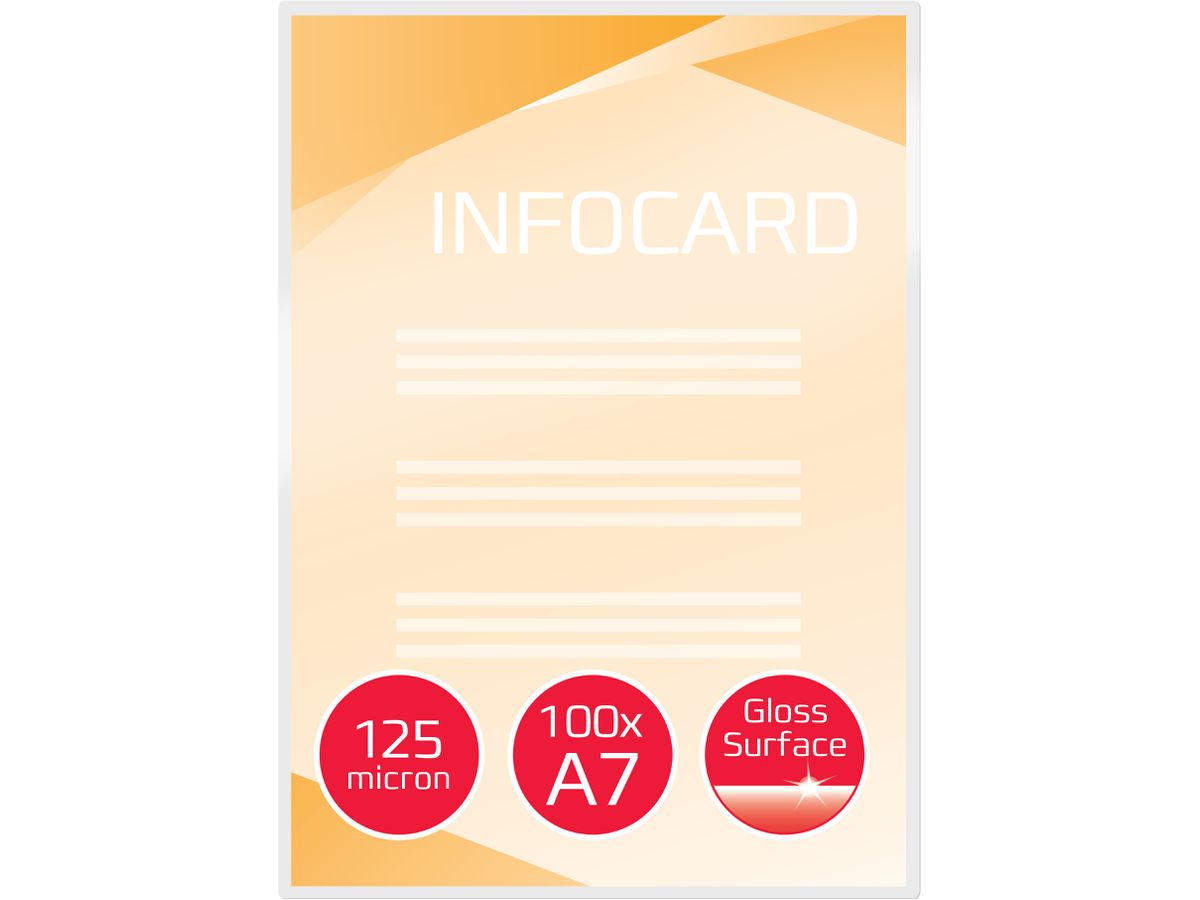 GBC Pelicole per laminazione A7 IB581076 lucido, 125my 100 pezzi (0013465581076)