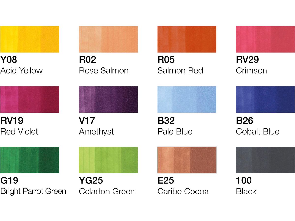 COPIC Marker Classic 20075707 summer colours, 12 pz. (4013695257150)