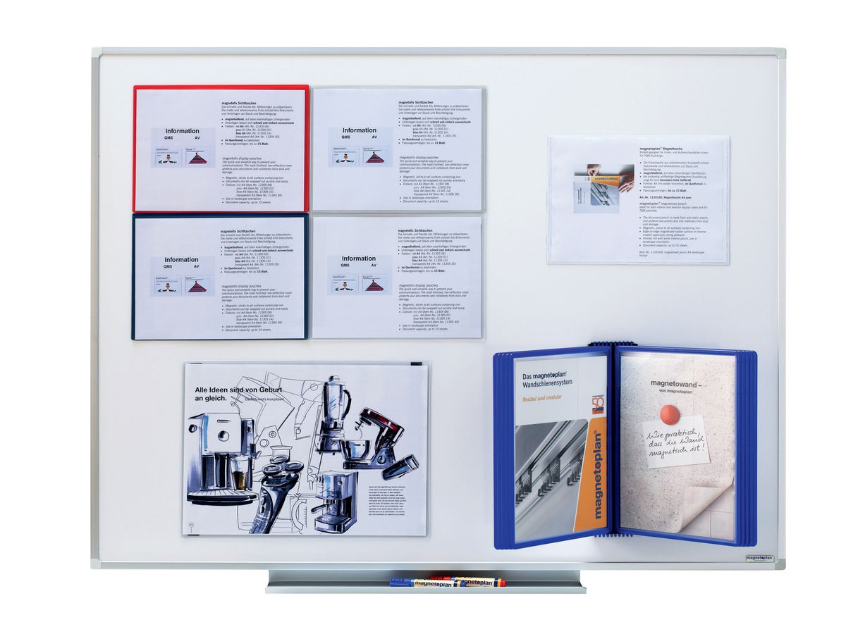 MAGNETOPLAN Magnetofix Sichttaschen A4 1120100 weiss quer (4013695031705)