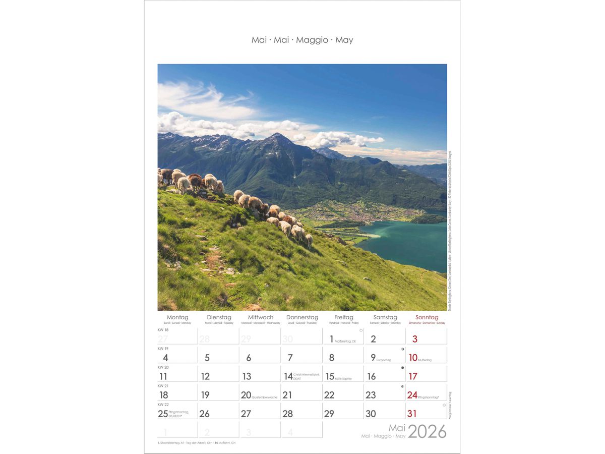 ALPHA EDITION Bildkalender 2026 160293 Alpen 23.7x34cm (4069095002937)