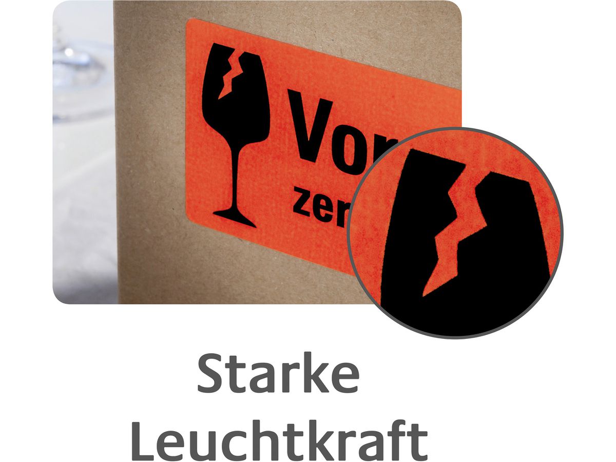 AVERY ZWECKFORM Warnetiketten 100x50mm 7211 neonrot 200 Stück (4004182172117)