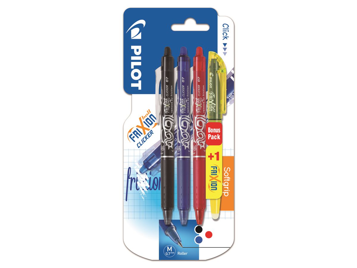 PILOT Frixion Clicker + Light 0.7mm BL-FR7-BT ass. 4 pz. (3131910215257)