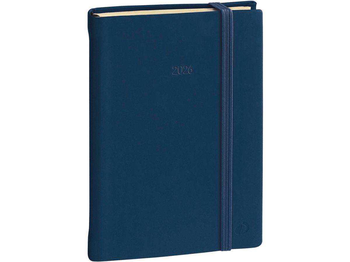 QUO-VADIS Agenda Silk Pres.Prest. 2026 287376Q 1W/2S dunkelblau ML 21x27cm (3371010466559)
