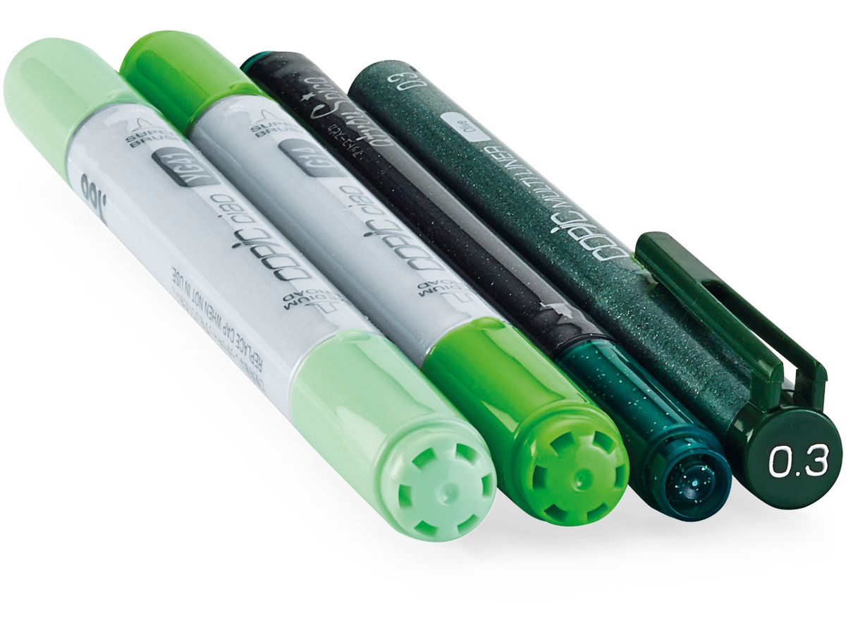 COPIC Marker Ciao 22075644 Doodle pack Green, 4 pz. (4511338053867)