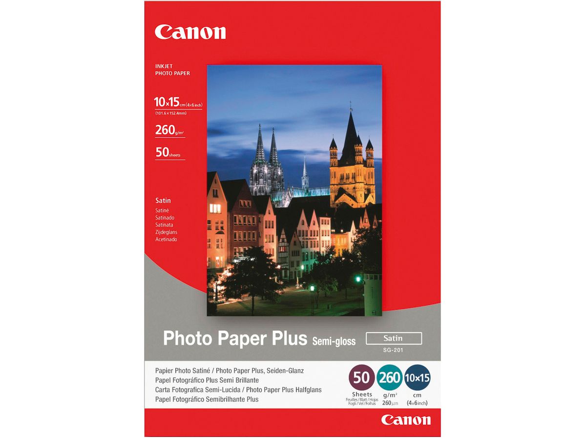 CANON Photo Paper Plus 260g 10x15cm SG2014x6 PIXMA, semi-glossy 50 Blatt (4960999405339)