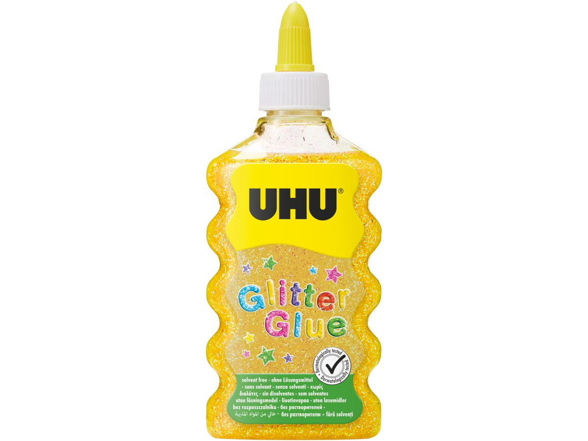 UHU Glitter Glue Maxi 510568 gold, 185g (4026700123180)