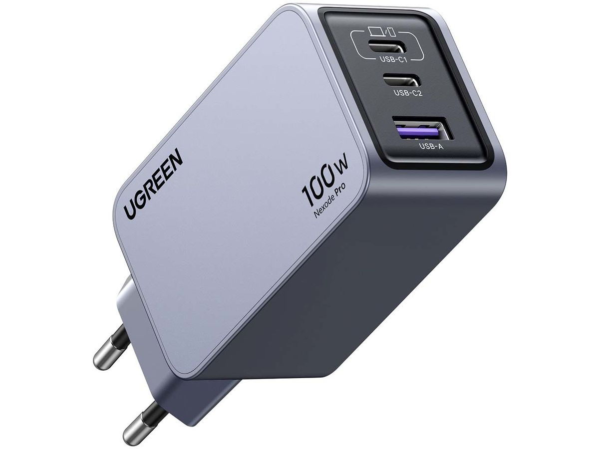 UGREEN USB Wallcharger Nexode Pro 25874 100W, 3-Port,PD,GaN w.Cable (6941876228744)