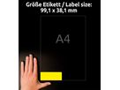 AVERY ZWECKFORM Etiquettes 99,1x38,1mm L7263Y-25 jaune 350 pcs. (4004182608432)