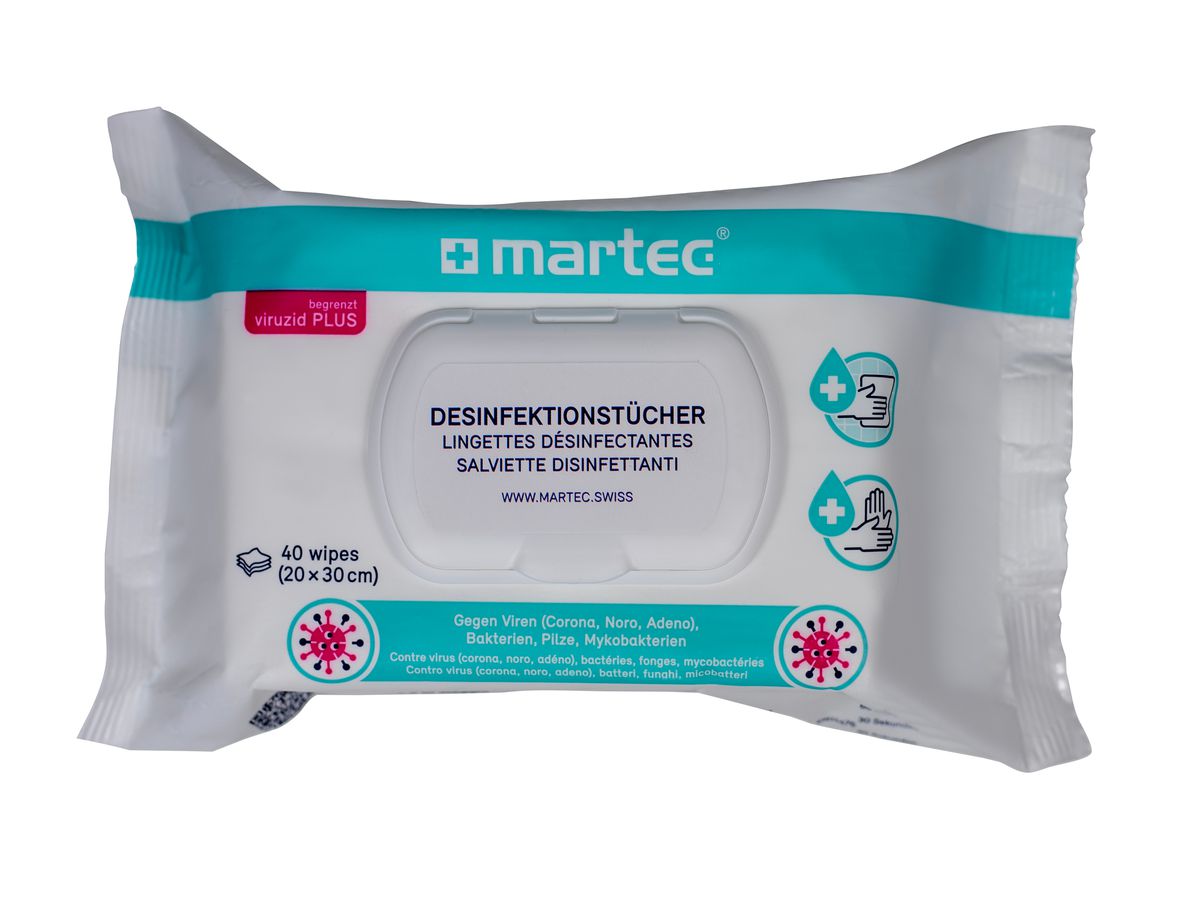 MARTEC Desinfektionstücher 33087 Mit Aloe-Vera 40 Stk. (7610067330878)