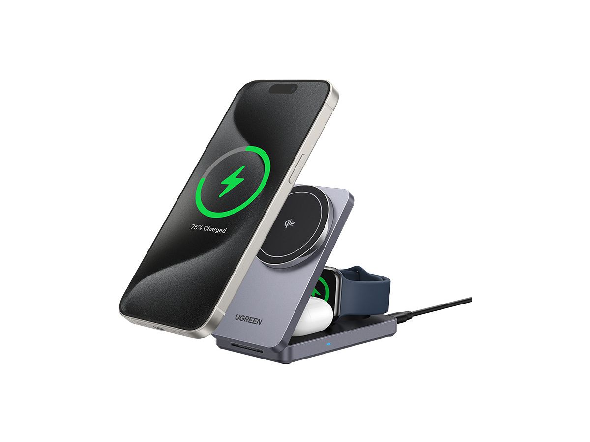 UGREEN Wireless Charger 3in1 ,25W 45025 BB Apple Watch,iPhone,Airpods BB (6941876240258)