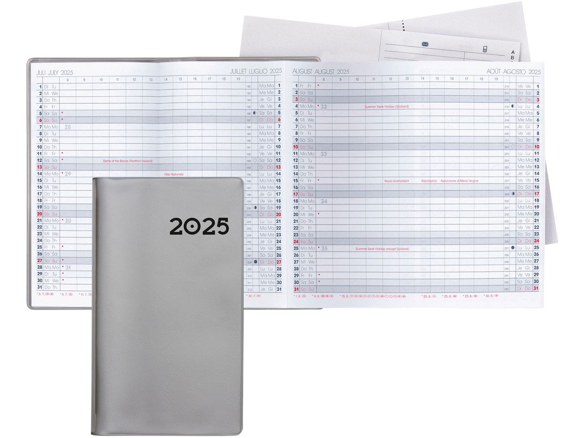 BIELLA Agenda Berlin 2025 851561280025 1M/1P silber ML 8.7x15.3cm (7611365515134)