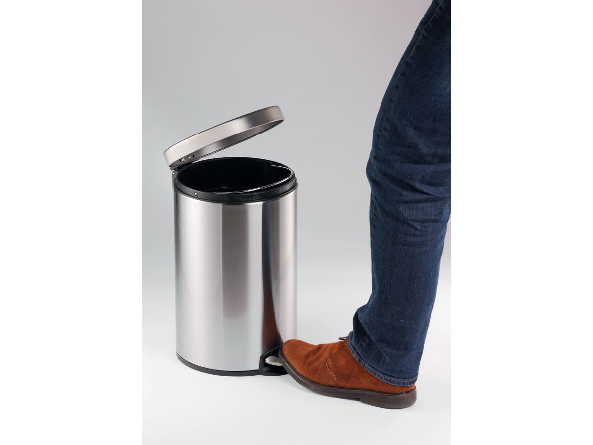 DURABLE Treteimer 30lt 340323 Edelstahl, 65.5x35cm (4005546997841)