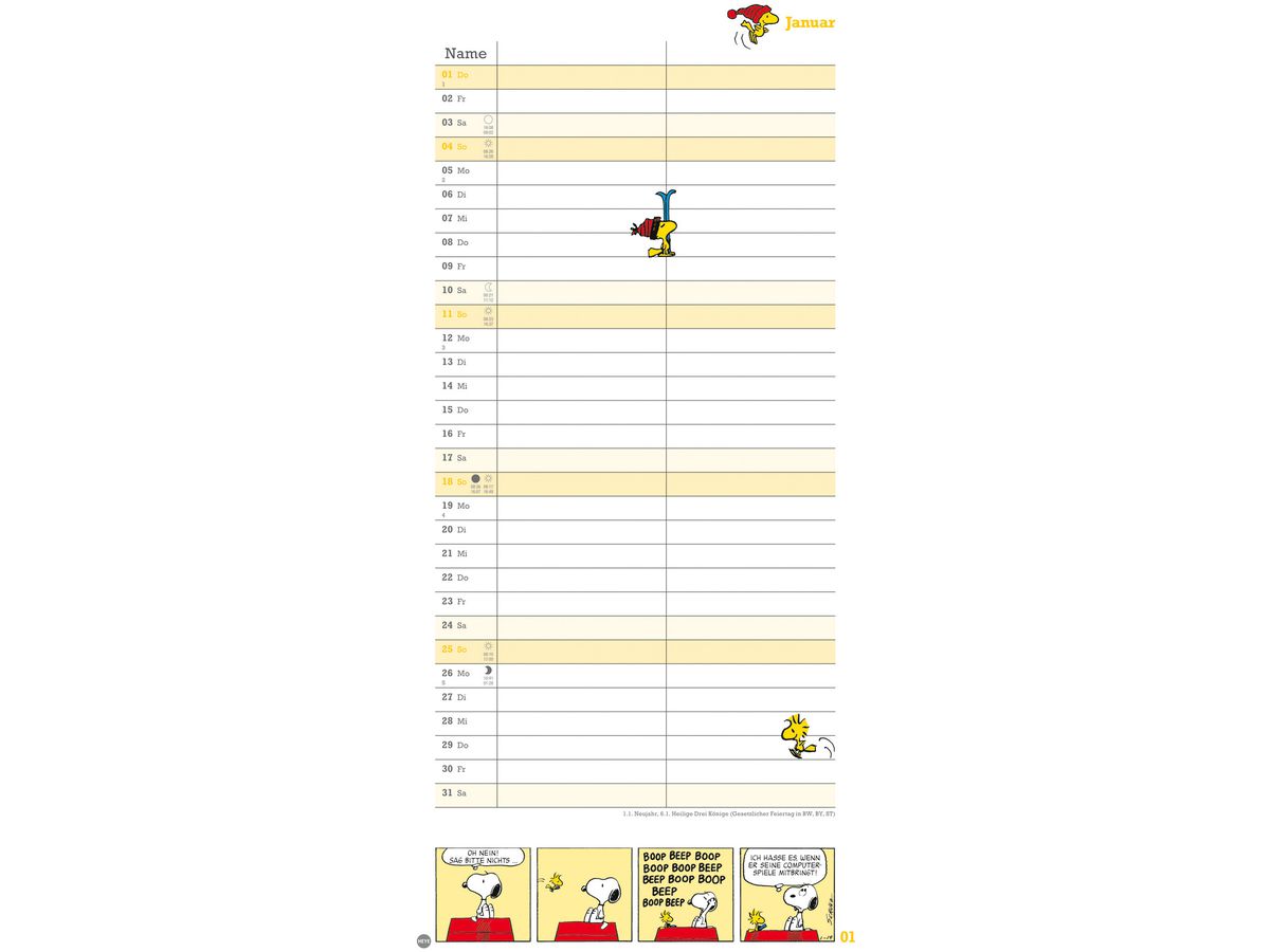 HEYE Planer für zwei Peanuts 2026 21302+26 1M/1S DE 2 Spalten 16x34.7cm (9783756410293)