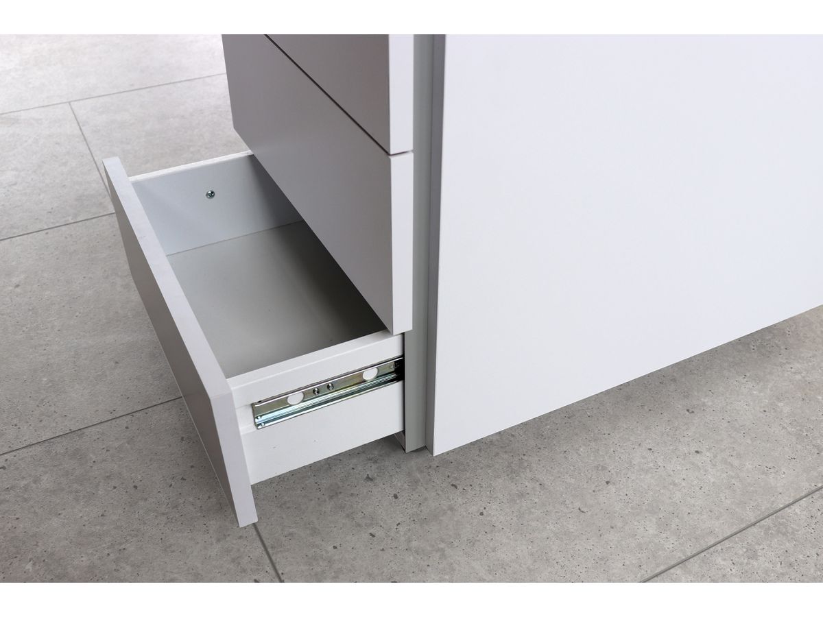 APOLLO Rollcontainer VLC30/W/W/GL weiss, 3 Schublade (4032062319895)