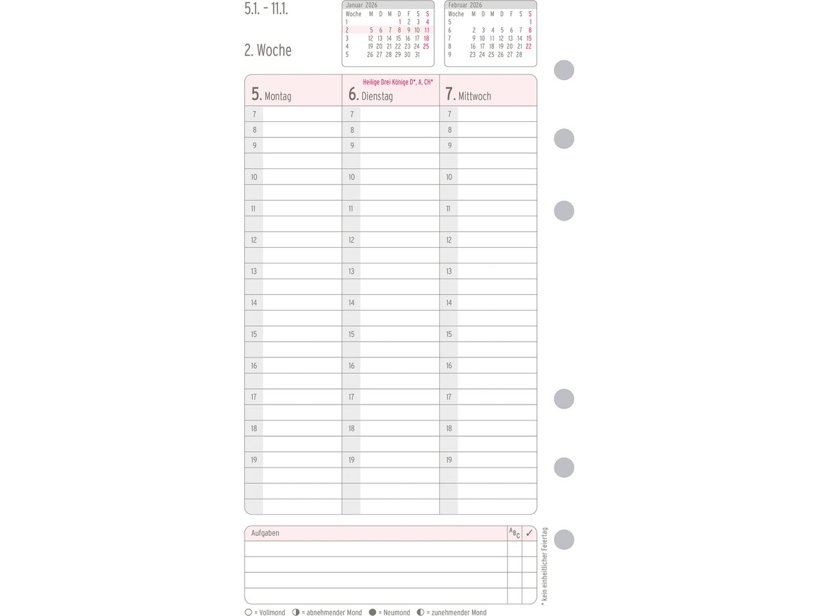 CHRONOPLAN Ersatz Wochenplan 2026 50546Z.26 1W/2S in Spalten Midi (4004182088548)