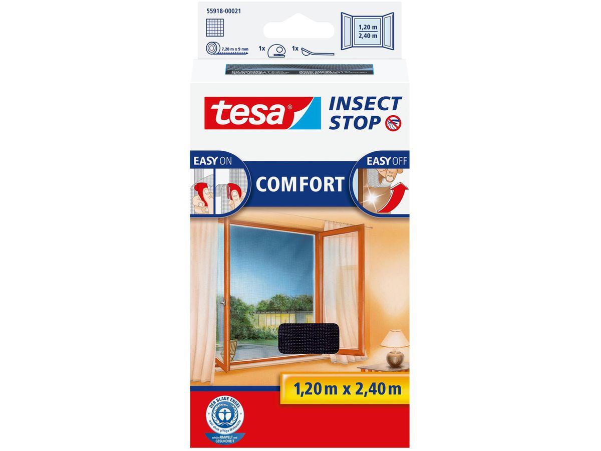 TESA Fliegengitter anthrazit 55918-00021 1.2x2.4m (4042448857743)