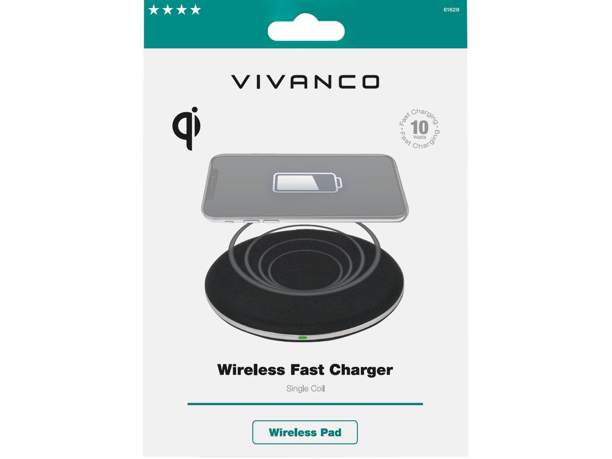 VIVANCO Wireless-/Induktions-Charger 61628 10W (4008928616286)