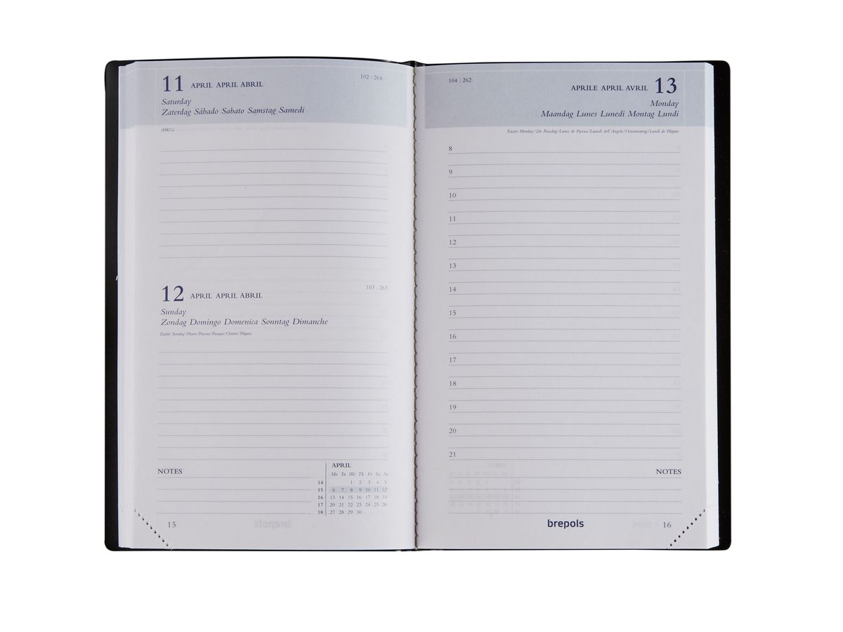 BREPOLS Agenda Breform Seta 2026 0.516.2120 1G/1P nero 10x16.5cm (5412303005708)