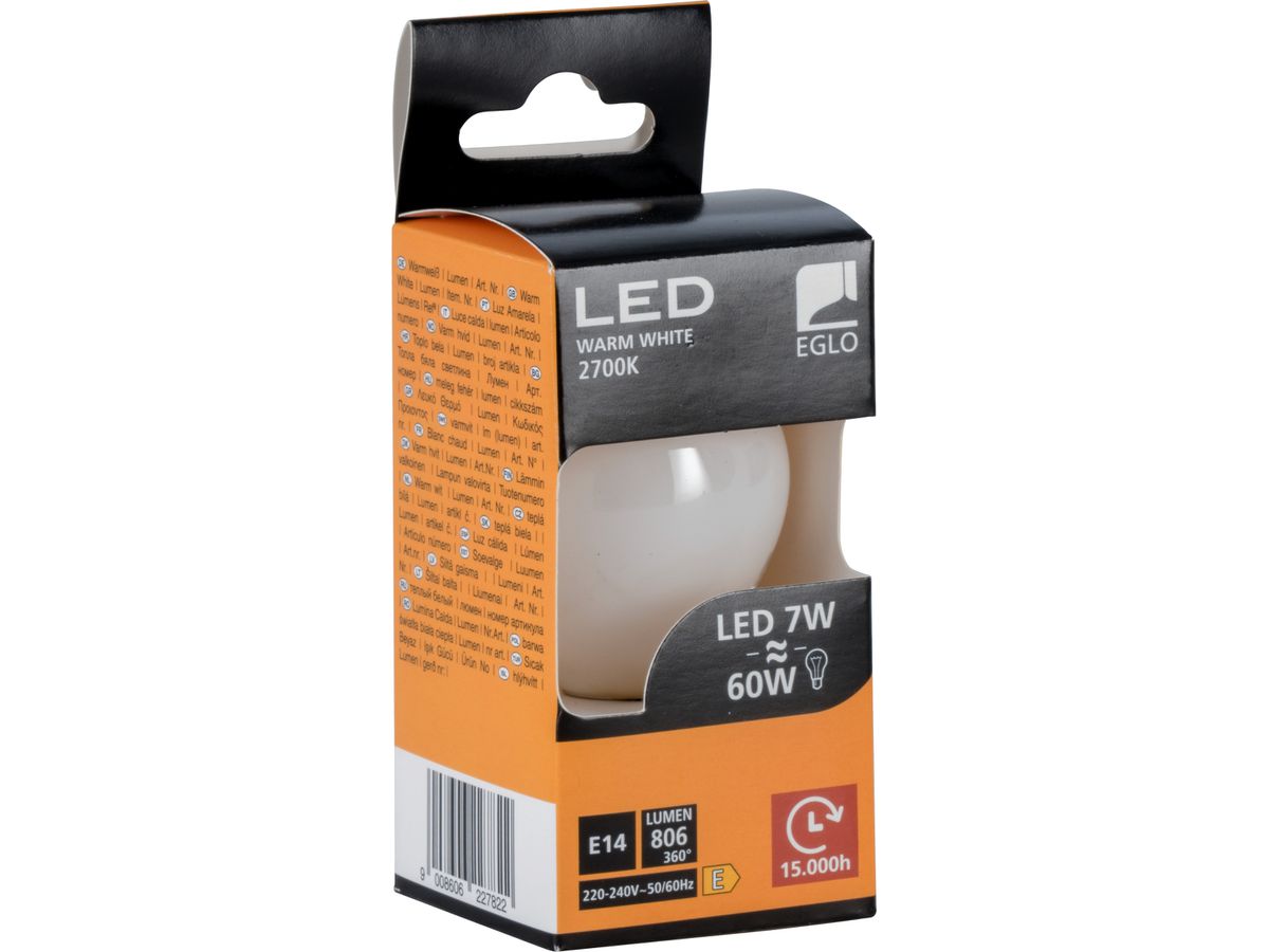 EGLO Lampadina a LED E14 110047 806 lumen, 7W (9008606227822)