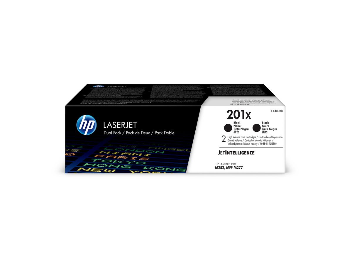 HP Toner-Modul 201X schwarz CF400XD CLJ Pro M252/MFP277 2 Stück (0190780321355)