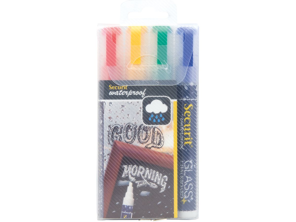 SECURIT Kreidestift 2-6mm SMA610-V4 ass., wasserfest 4 Stück (8719075281086)