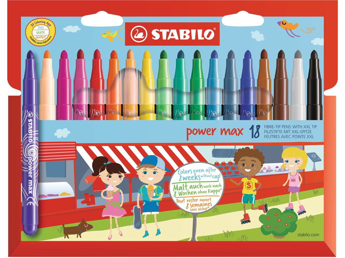 STABILO Fasermaler power max 980/1801 Etui 18 Stück (4006381483940)
