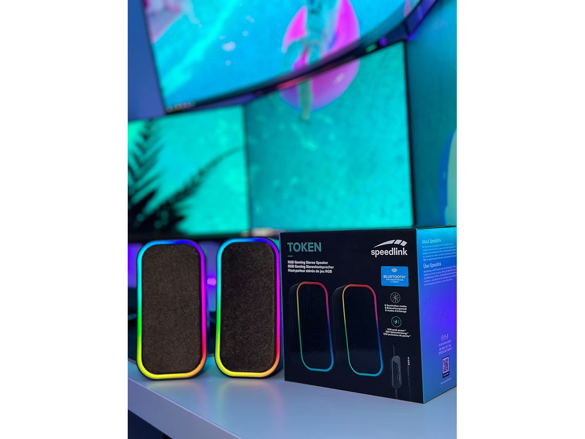 SPEEDLINK TOKEN Gaming Speaker SL-810008-BK RGB, Stereo, Black (4027301703238)