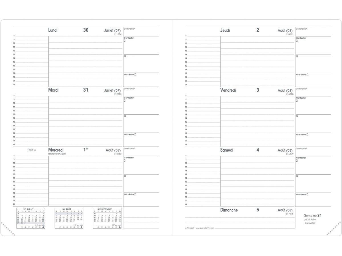 QUO-VADIS Le Principal rep Impala 25/26 164056Q 1W/2S 12M schwarz FR 18x24cm (3371010129270)