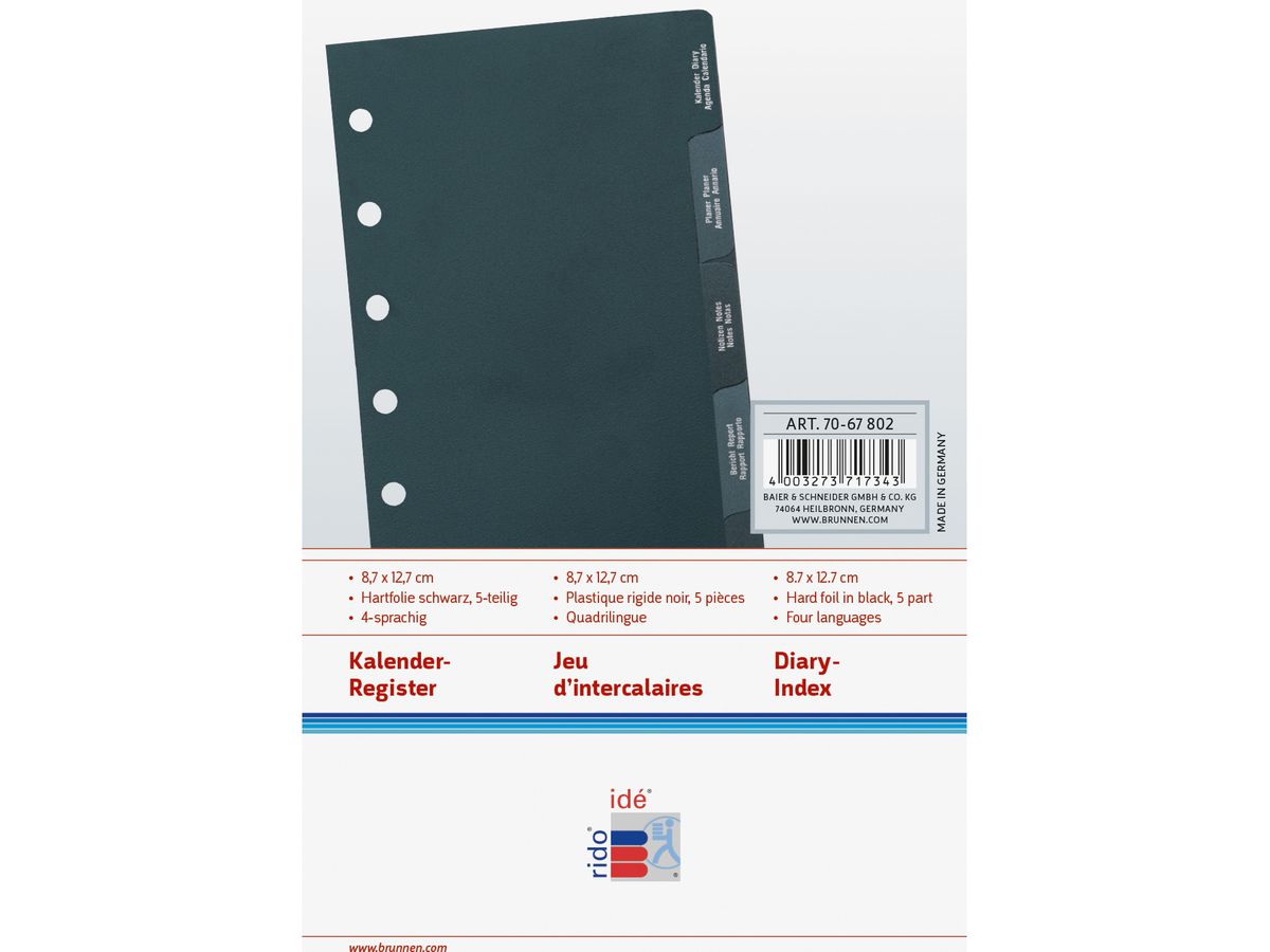 RIDOIDE Timing 3 Hauptregister 7067802.26 Intern. 5-teilig 9x16cm (4003273717343)