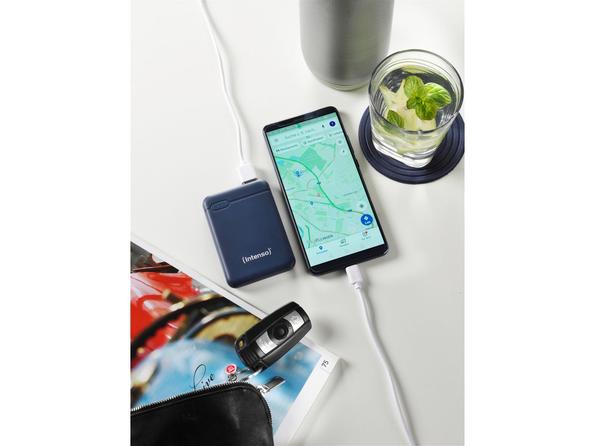 INTENSO Powerbank XS5000, dark blue 7313525 5000 mAh, USB-A, USB-C (4034303028344)