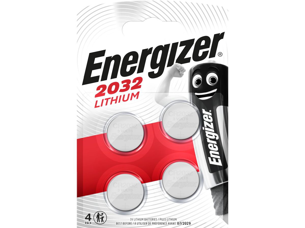 ENERGIZER Knopfzelle E300830104 CR2032, 4 Stück (7638900450361)