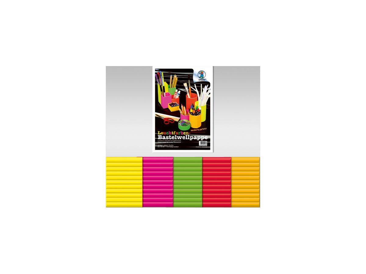 URSUS Cartone ondulato 23x33cm 10300099 colori ass. 10 fogli (4008525040460)