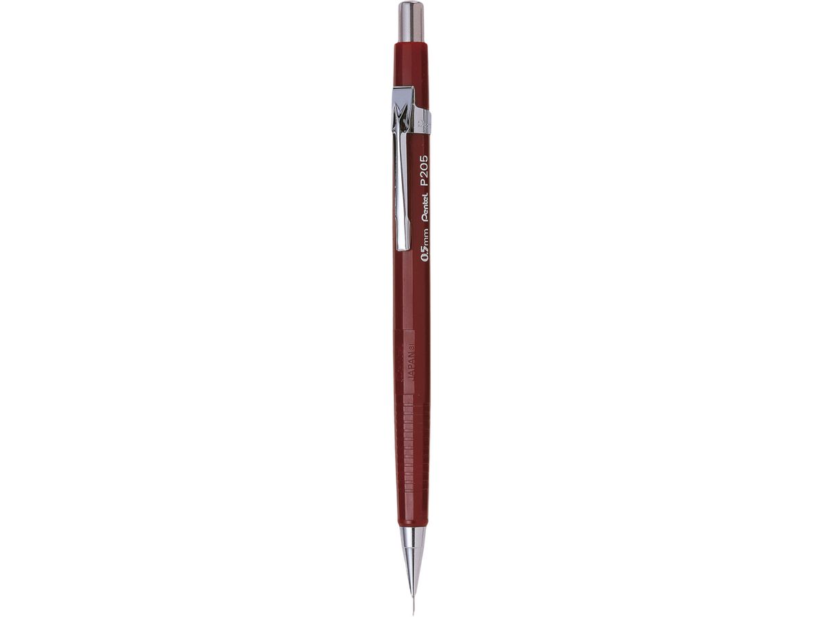 PENTEL Matita pressione 0.5mm P205-B rosso con gomma cancellare (3474372205030)
