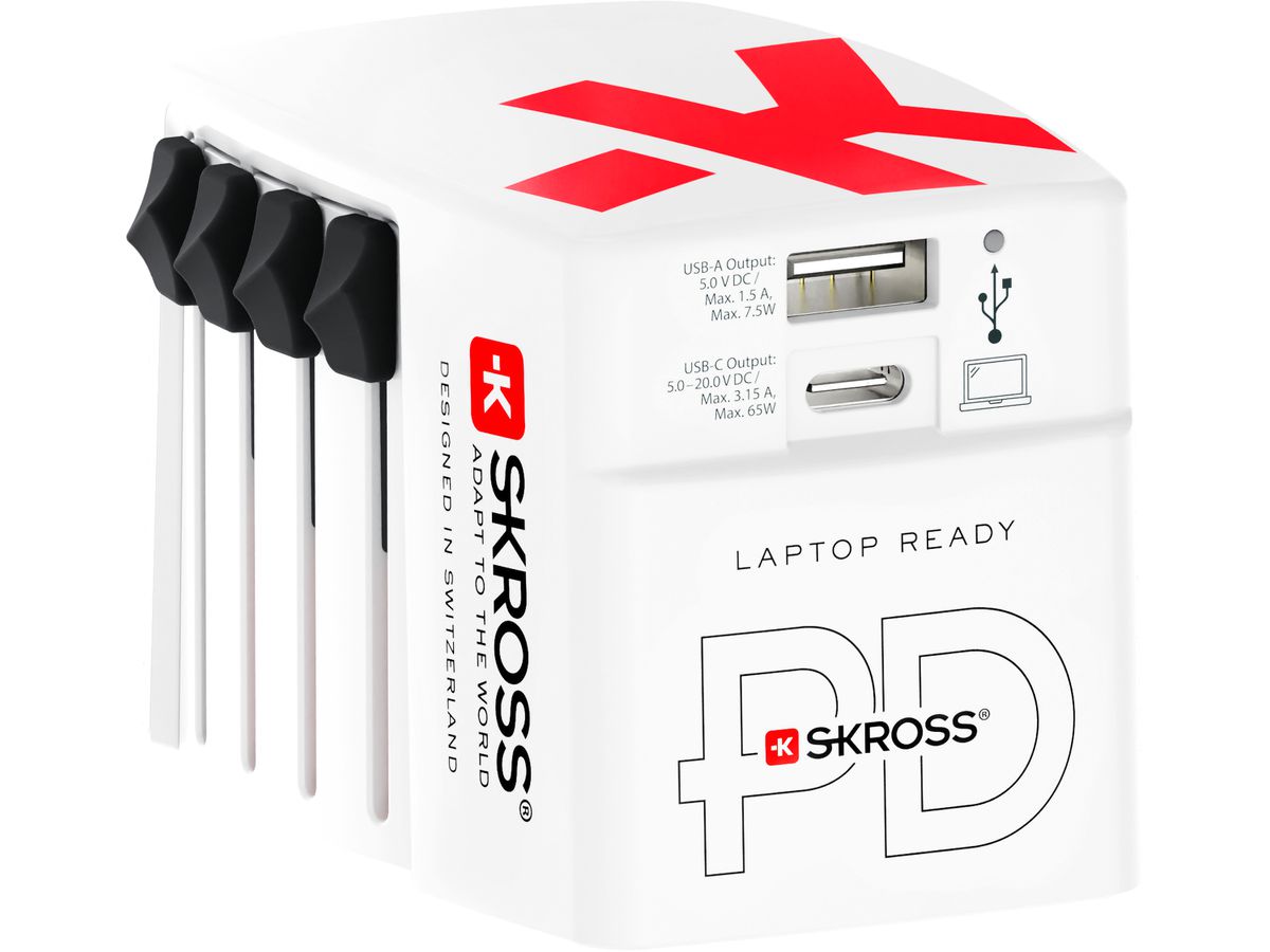 SKROSS World Travel Adapter AC65PD 1.302333 Dual USB (7640166328285)