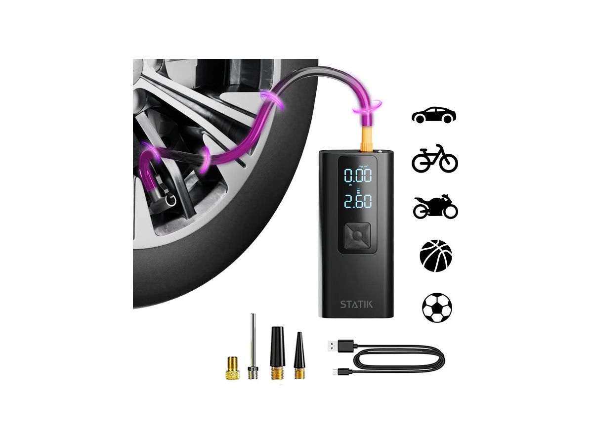 STATIK TireHero Wirel.Air Pump. PUP-0590 Built in PB 6000mAh, Black (0810024057573)