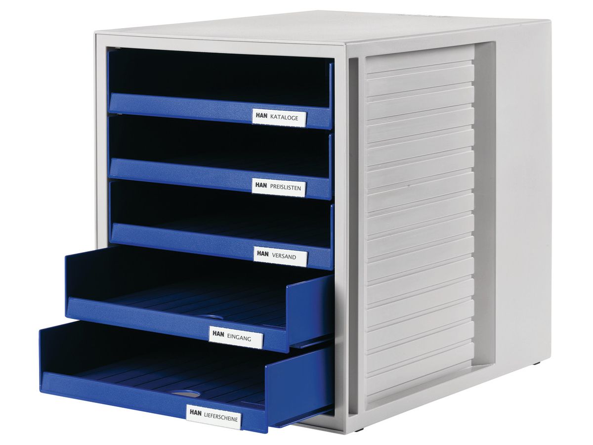 HAN Schubladenbox Schrank-Set 24.30 grau/blau 5 Fächer (4012473140196)