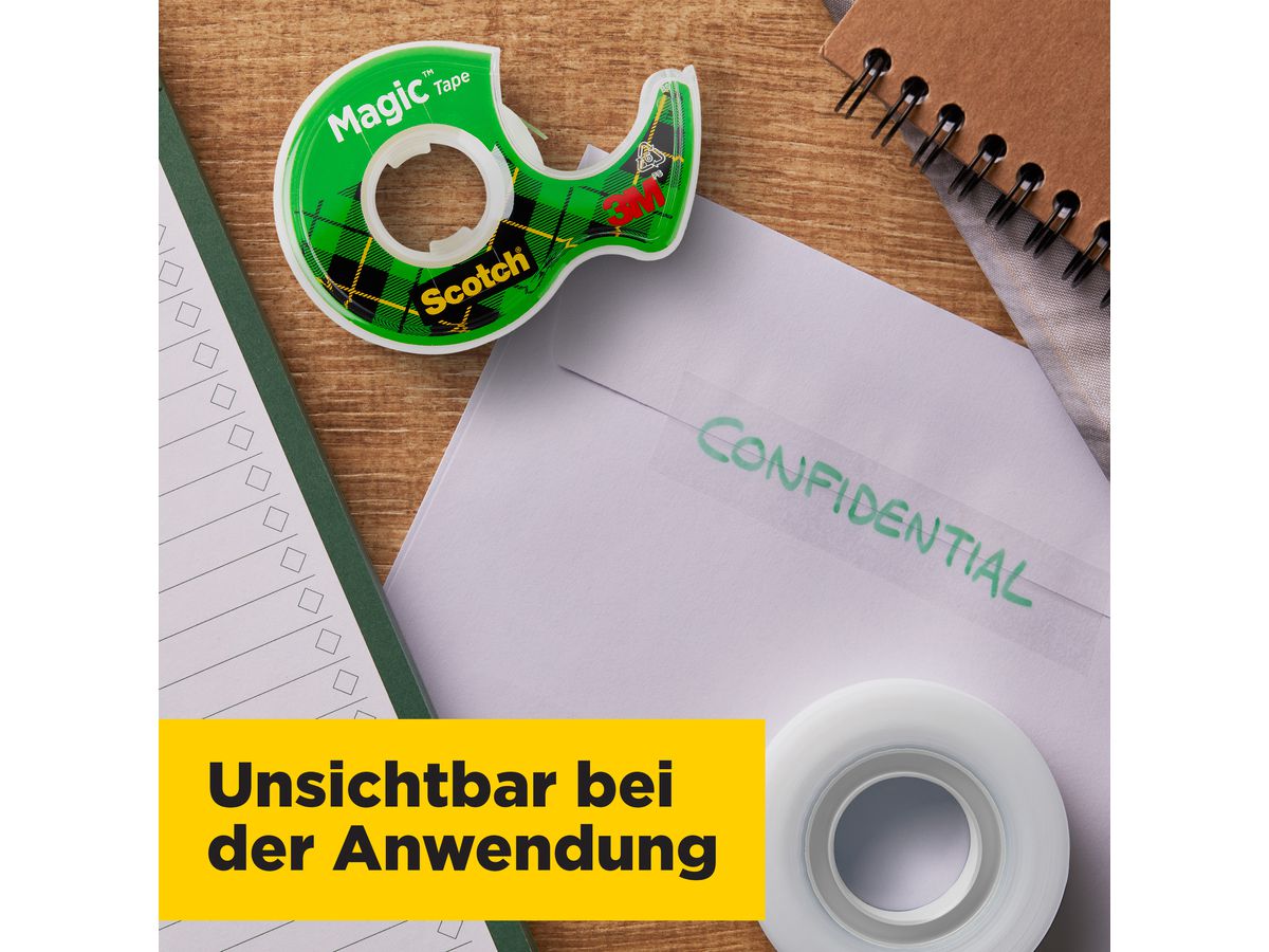 SCOTCH Magic Tape 19mmx25m 8-1925D transparent, sur dérouleur (0051131592100)