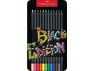 FABER-CASTELL Farbstifte Black Edition 116413 12 Farben, Metalletui (4005401164135)