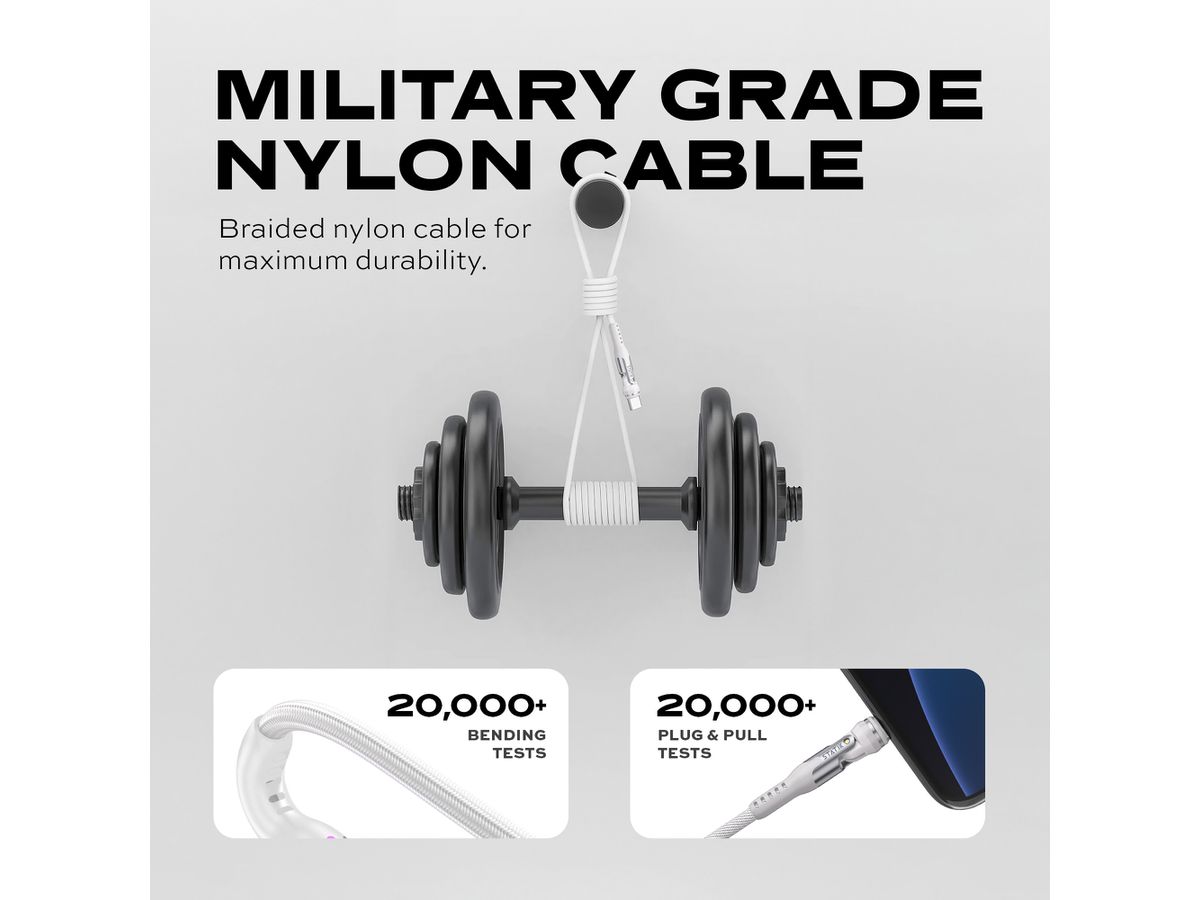 STATIK Statik 360 Pro, Uni.Mag. Tip PUP-0520-WHT-6FT Cable 2.0, 2m, 100W White (0810024056835)