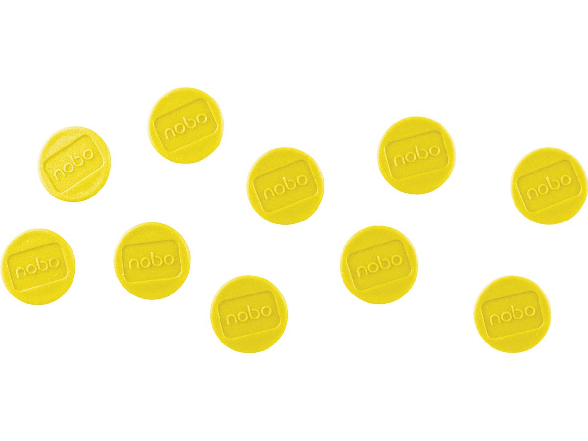 NOBO Aimant ronde 24mm 1915295 jaune 10 pcs. (5028252611176)