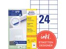 AVERY ZWECKFORM Universaletiketten 70x37mm 3474-200 weiss 5280 Stk./200+20 Blatt (4004182249512)