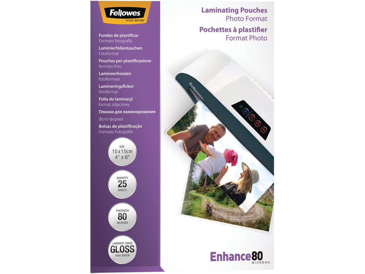 FELLOWES Laminiertasche 10x15cm 5440602 glanz, 80my 25 Stk (0077511544064)