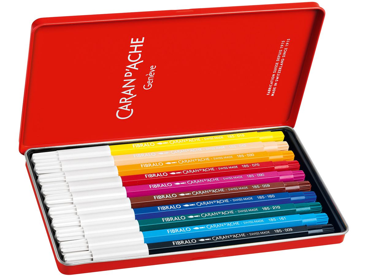 CARAN D'ACHE Filzstift Fibralo M 185.310 10-farbig assortiert (7610186303104)