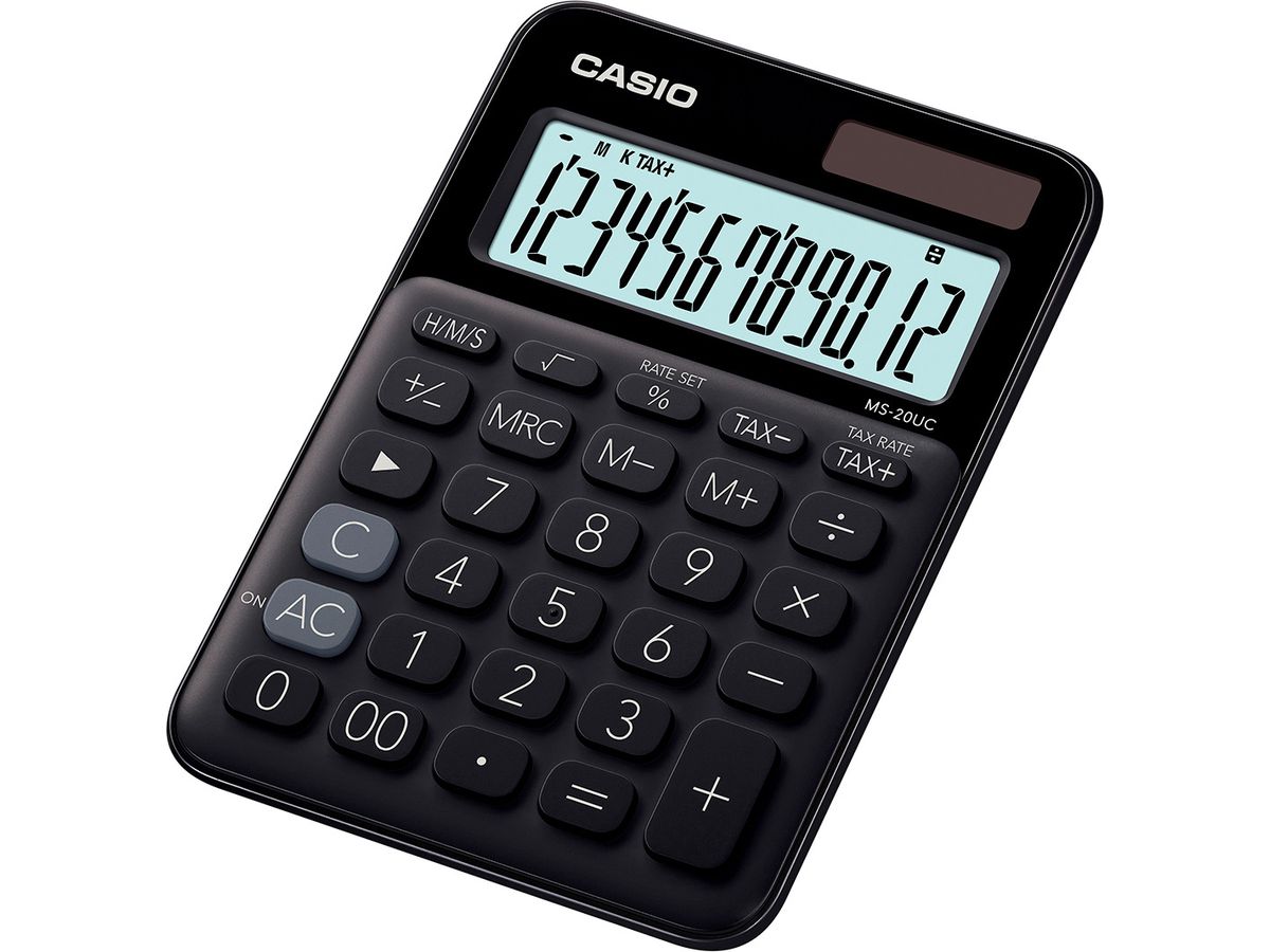 CASIO Calculatrice Mini MS20UCBK 12 chiffres noir (4549526612800)