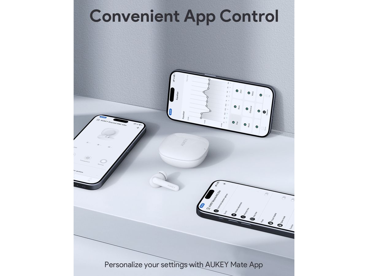 AUKEY Move Portable Earbuds EP-B2 WH TWS, Hybrid ANC White (0689323788613)