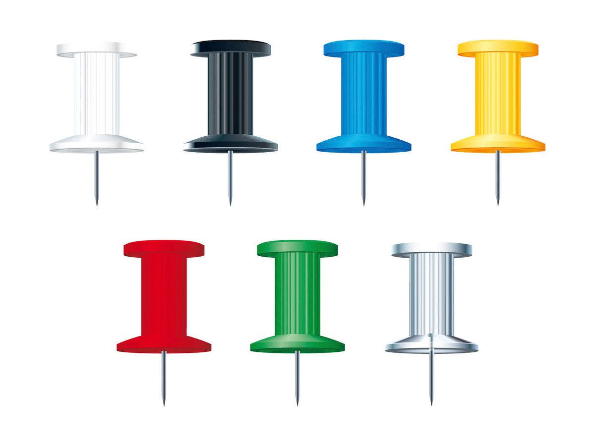 EXACOMPTA Push Pins 7mm 14740E colori ass. 25 pezzi (3364220147400)